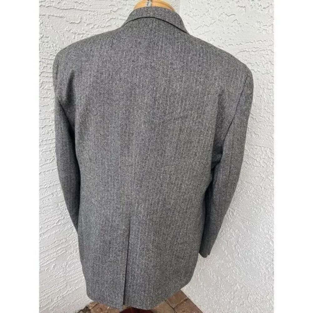 Lauren Ralph Lauren Sport‎ Coat Jacket Men 43 R Brown Tweed Wool Herringbone